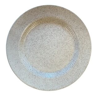 Homer Laughlin Country Sage Speckled Stoneware Dinner Plate 10in Ribbed Rim USA